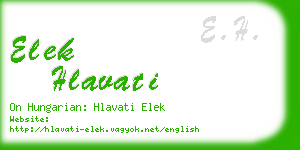 elek hlavati business card